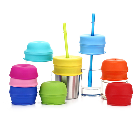 كؤوس القش السيليكون Sippy كؤوس للطفل الرضيع الأطفال القش الشرب قابلة لإعادة الاستخدام ضد التسرب ييتي Rambler Mason كؤوس الكؤوس كؤوس