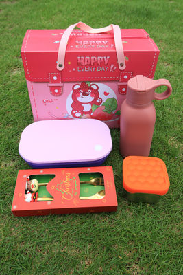 سعر جيد Premium Stainless Steel & Silicone Lunch Set For Kids And Families – 4-in-1 Combo With Bento Box, Bottle, Snack Cup, And Animal Cutlery Wholesale الانترنت