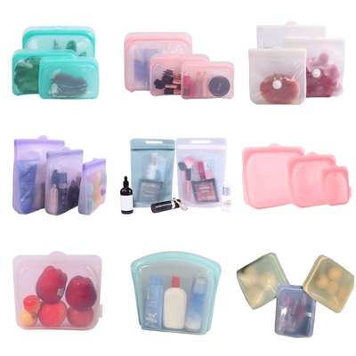 أكياس تخزين الطعام المصنوعة من السيليكون القابلة لإعادة الاستخدام والصديقة للبيئة - تصميم محكم الإغلاق وخالي من مادة BPA ومضاد للتسرب - آمنة للاستخدام في المجمد والميكروويف وغسالة الأطباق - مثالية لتحضير الوجبات وبقايا الطعام وأغذية الأطفال والسفر