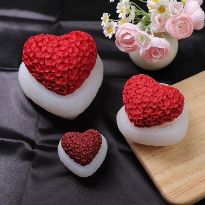 سعر جيد Platinum Silicone 3D Rose Heart Mold for Chocolate Fondant Soap الانترنت