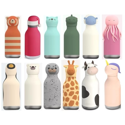 سعر جيد Custom Silicone Lid Stainless Steel Water Bottle for Kids الانترنت