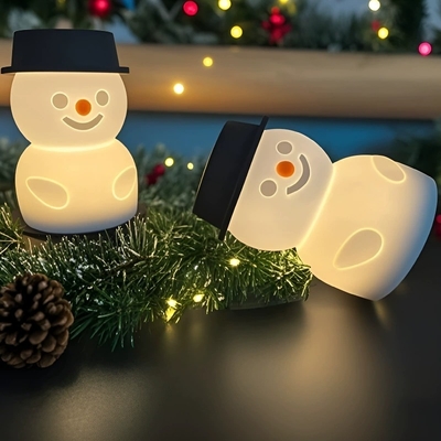 سعر جيد Snowman Silicone Night Light for Kids - Touch Control, Rechargeable LED الانترنت