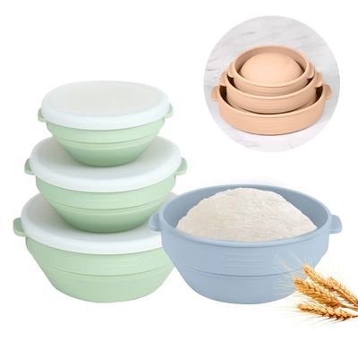 جودة Upgraded Silicone Sourdough Bread Proofing Basket With Handles - Reinforced Rim Support, 9 Inch Round Foldable Bowls For Sourdough Bread Baking, Oven & Dishwasher Safe-BPA Free مصنع