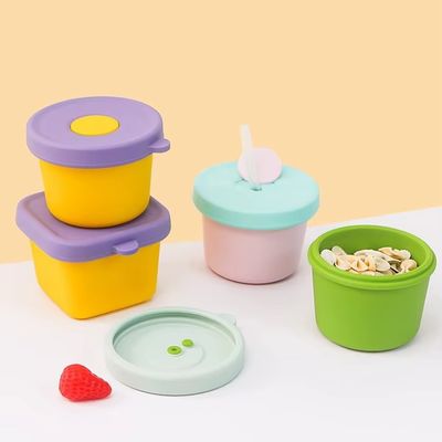 سعر جيد Premium 100% Silicone Baby Food Storage Box with Straw Port – Leak-Proof Freezer Tray & Toddler Snack Container | Food-Grade, Eco-Friendly, Multi-Color Baby Feeding Essentials الانترنت