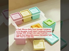 6 حزمة سليكون حاويات تخزين طعام الأطفال 4 أوقية قابلة لإعادة الاستخدام حاويات وجبات خفيفة صغيرة التخزين الثلاجة مع أغطية محصنة ضد التسرب للأطفال الصغار الأطفال الأطفال غسالة صحون الميكروويف آمنة BPA خالية من علبة الثلج