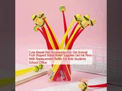 ملحقات قلم كاواي اللطيفة للفتاة الحيوانات الفاكهة على شكل مصادر تخفيف الإجهاد قلم الحبر الجيل مع إعادة التعبئة للأطفال الطلاب مكتب المدرسة