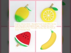 قالب سيليكون على شكل دولفين - صينية مكعبات ثلج قابلة لإعادة الاستخدام بدرجة غذائية خالية من مادة BPA مع شكل دولفين لطيف - قوالب سيليكون مرنة غير لاصقة للثلج والشوكولاتة والحلوى والجيلي وحفلات الأطفال والحلويات ذات الطابع المحيطي