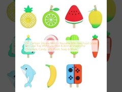 قالب سيليكون كرتوني الصنع بنفسك - صينية مكعبات ثلج قابلة لإعادة الاستخدام خالية من مادة BPA بدرجة غذائية مع أشكال فواكه وحيوانات لطيفة للشوكولاتة والحلوى والهلام والراتنج والصابون والمزيد